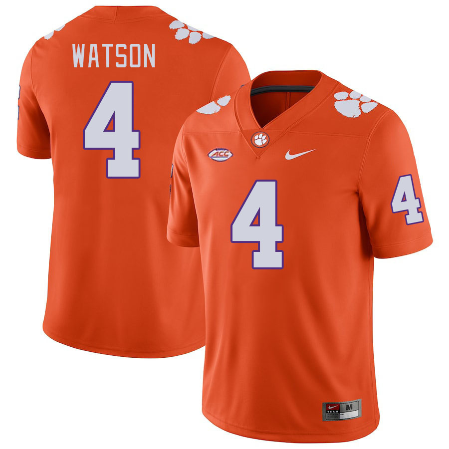 Clemson Tigers #4 Deshaun Watson College Football Jerseys Stitched Sale-Orange